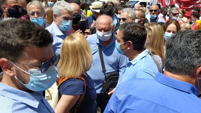 Στην συγκέντρωση διαμαρτυρίας για το αντεργατικό σ/ν